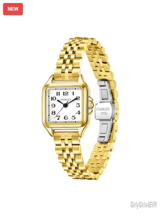 Women\'s Dainty Square Watch with Arabic Numerals Dress Quartz Watch